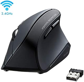 SANWA (Japan Brand) 2.4Ghz Wireless Vertical Ergonomic Mouse, Blue LED Optical Computer Mice