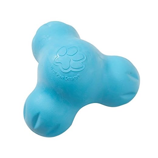 WEST PAW Zogoflex Tux Interactive Treat Dispensing Dog Chew Toy for Aggressive Chewers, 100% Guaranteed Tough, It Floats!, Made in USA, Large, Aqua