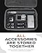 Semaiki Large Carrying Case for DJI Osmo Action 5 Pro/4/3/6 and Accessories,Surface Waterproof Camera Case,Portable Travel Case with Detachable Strap,Black