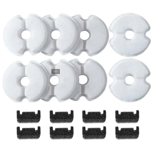 猫の噴水フィルター - ペット水ディスペンサーろ過、調整可能な交換部品|臭気の除去による安全な多層浄化、猫と犬の屋内屋外の水分補給のための破片の捕獲