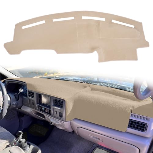 puxhig Dashboard Cover Custom Fit for Ford F250 F350 F450 Super Duty 1999 2000 2001 2002 2003 2004 / Ford Excursion 2000-2005,Dash Cover Mat Pad Carpet Protector (Beige)