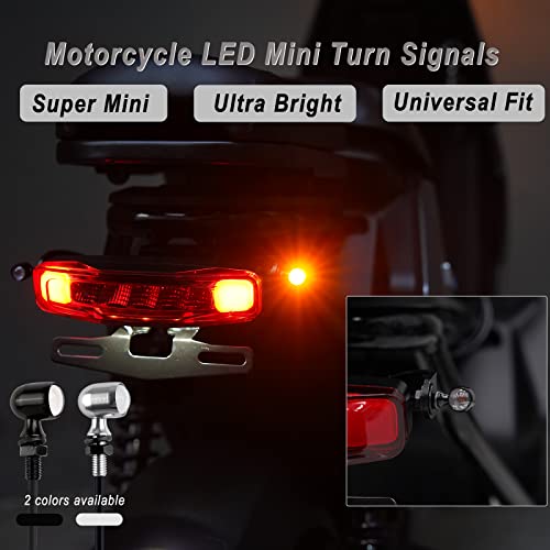Mini Led Motorcycle Turn Signals Lights 12V Amber Indicator Lights M5 Screw Universal Motorbike Signals Compatible With Harley Honda Kawasaki Suzuki Triumph Yamaha #TOP5