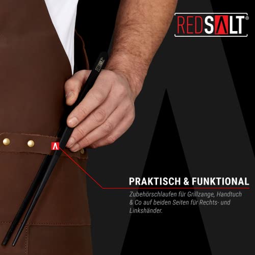 REDSALT® Premium Leather Apron 100% Buffalo Leather 84 x 62 cm Professional BBQ Barbecue Work Apron Outdoor Kitchen Catering Bar Barista Cooking Kitchen - Image 4