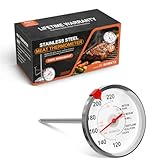 BOMATA Stainless Steel Meat Thermometer Oven Safe, Leave in Probe Food Thermometer with 2.5-in Extra-Large Dial, NSF Certified, for Cooking, Steak, Chicken, Turkey, Beef, Pork, Lamb