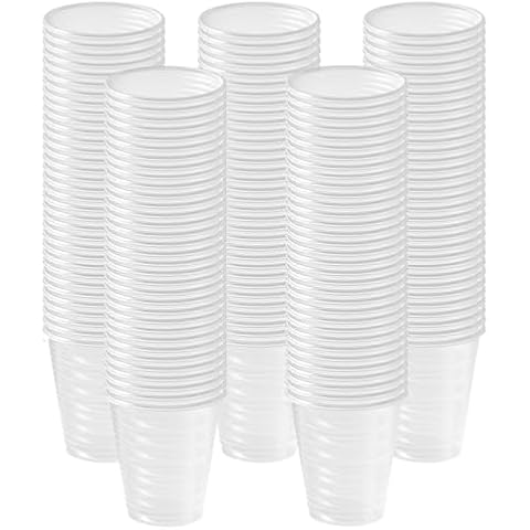 Concept4u Clear Disposable Plastic Cups 200ml Cover