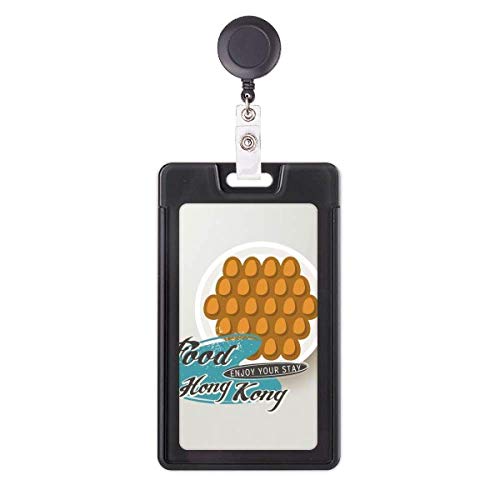 Porte-badge rétractable Hong Kong Egg Puff avec cordon pour carte d'accès