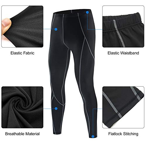 Jersey de ciclismo, Andoer Calça de compressão masculina Sports Baselayer Workout Active Collants Le