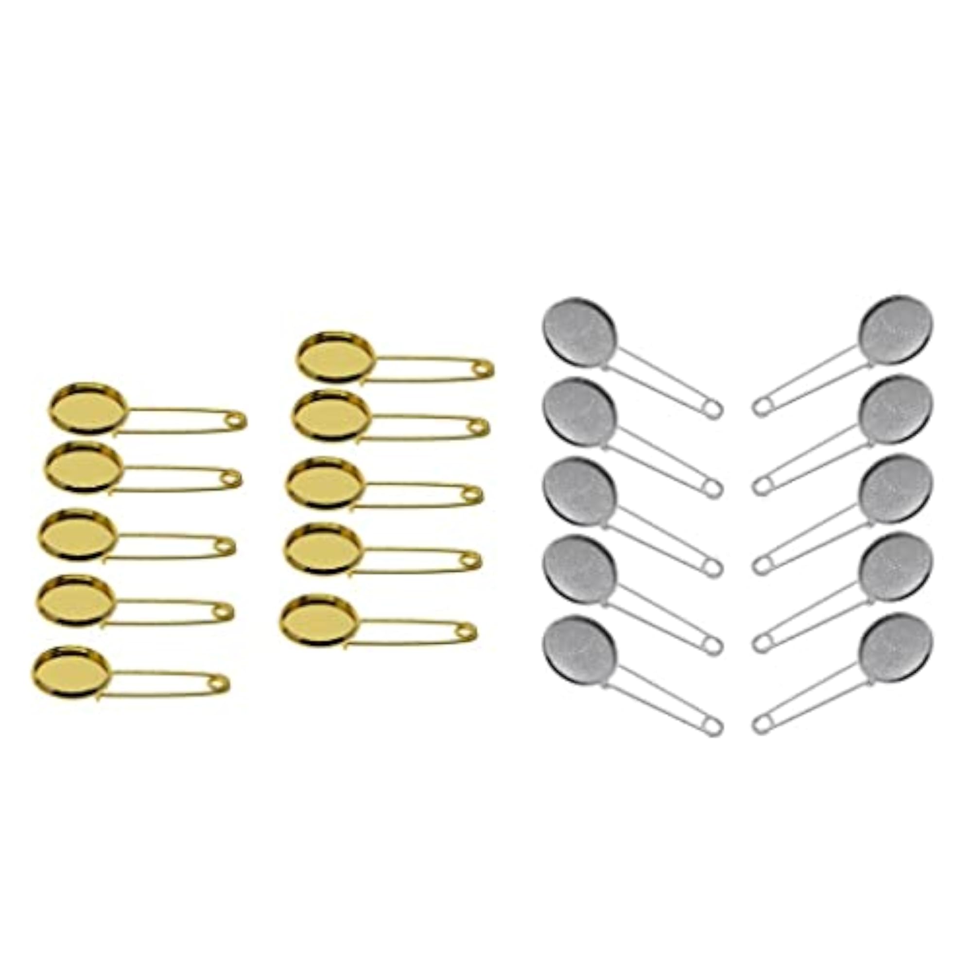 10 Pieces Blank Brooch Settings Lapel Pin Safety Pins