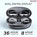 Hijoxp Open Ear Earbuds Lightweight Comfort Clip Wireless Earbuds Sweat Resistant Bluetooth Headphones Sport Headphones for Workouts and Running with Dual Digital Display 44H Playtime IPX7 Waterproof