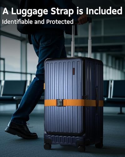 CENSIEN Luggage Stes, 50.8cm(20인치) 휴대용 수하물 및 스피너 휠이 있는 73.7cm(29인치) 체크 수하물, 경량 ABS+PC 하드쉘 소형 및 대형 슈트케이스, 알루미늄 프레임, 상단 입구, TSA 잠금 장치, 블루., 클래식 — 사진 6