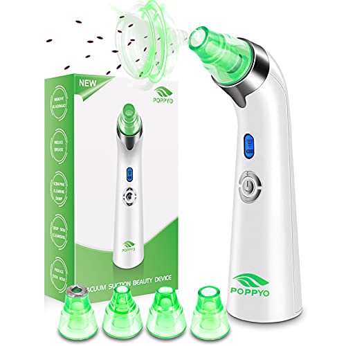 Blackhead Remover Vacuum, POPPYO Blackhead Pore Vacuum, Electric Facial Blackhead & Blemish Removers Cleaner, Blackhead Vacuum for Women (Green)