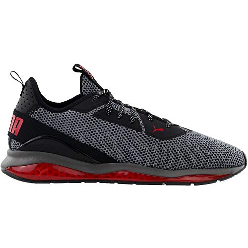 PUMA Puma Men's Cell Descend Sneaker, Black-Ribbon red Aged Silver, 10