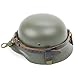 German WWII Helmet Black Leather Carry Strap with Metal Fittings (Helmet not included)