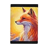 GLUDEAR Girl Boy Cool Wolf Wallet Trifold Kids Wallet Coin Pocket Card Holders Wallet Money Organizer,Forest Fox Galaxy