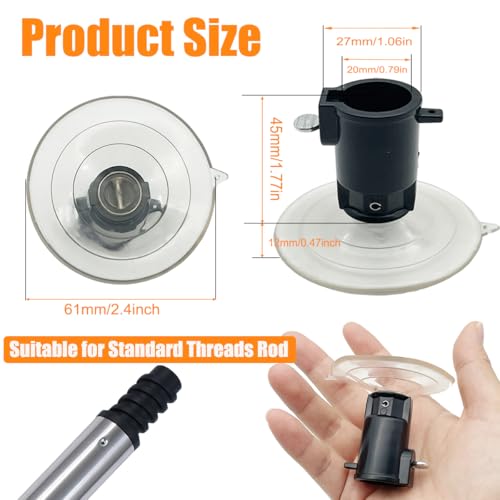 ZLY Suction Cup Light Bulb Changer for High Ceilings and Recessed Lights, Suction Cup Flat Light Bulb Remover Tool Compatible with Standard Threaded Extension Pole (Pole Not Included)