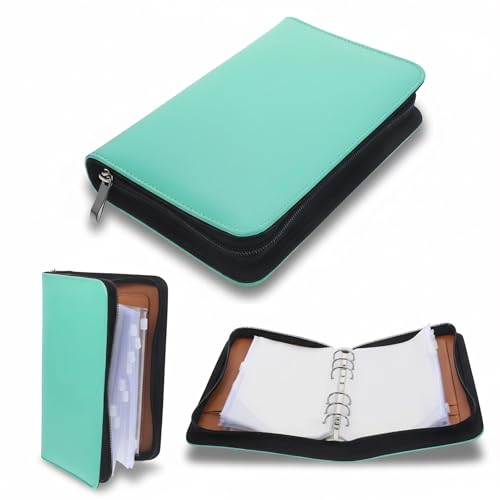 iplusmile Travel Pill Organizer Waterproof Pu Loose Leaf Medicine Storage Box with 6 Zipper Pouches Portable Pill Pouch Book for Vitamins and Supplements 8.39 X 5.24 in