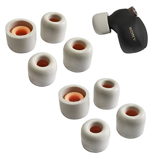 Image of Luckvan Memory Foam Eartips for Sony WF-1000XM4 /1000XM5 Replacement Earbuds Tips Sony WF-C500 /LinkBuds S /1000XM3 WF-XB700 WI-1000X fit Charging Case 4 Pairs Gray Small
