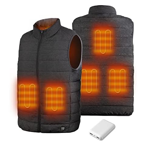 Warm Storm Heated Body Warmer Vest for Man Woman, Electric Heating Vests 3 Temperature Levels Heated Jacket with 10000mah Power Bank (XL, Dark Gray) Cover