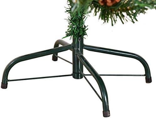 GYMAX 5FT Artificial Christmas Tree, Snow Covered Green Xmas Trees with Pine Cone, Premium Christmas Decoration and Gift (5 FT)