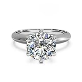 Diamantenform: rund geschliffen; Diamantentyp: Moissanit; Diamantenfarbe: H-I; Reinheit des Diamanten: SI1; Diamantenschliff: exzellent; Metalltyp: Weißgold; Reinheit 14 K; Diamanten-Verlobungsringe.