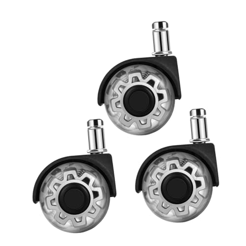 DIYEAH 3pezzi Ruote Sostitutive Per Sedia Ufficio Ruote Silenziose Per Sedia Da Gioco Facili Da Installare e Resistenti Compatibili Con Diverse Superfici