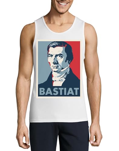 Débardeur Coton Frédéric Bastiat Pop Art Blanc pour Homme : T-Shirt sans Manches Graphique