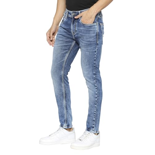 Image of Being Human Blue Cropped Fit Men's Denims Clothing