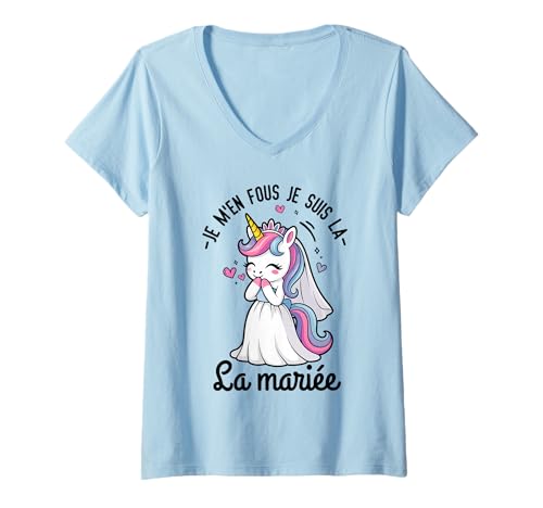 Femme Future mariée EVJF Personnalisé Future Mariée drôle T-Shirt avec Col en V
