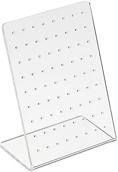 BWESOO White Earrings Stand Display Showing Showcase Rack Ear Cuff Studs Holder Hanger Hook 72 Holes 36 Pairs 72 Holes translucent Jewelry Towers