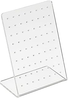 BWESOO White Earrings Stand Display Showing Showcase Rack Ear Cuff Studs Holder Hanger Hook 72 Holes 36 Pairs 72 Holes translucent Jewelry Towers