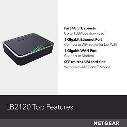 Netgear 4G Lte Modem With Two Gigabit Ethernet Ports – Instant Broadband Connection | Works With At&T And Alternate Carriers (Lb2120) #TOP5