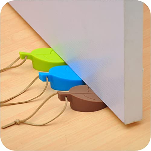 Infantly Bright Leaves Shape Silicone Rubber Door Stop Stoppers Door Block Children Anti-Folder Hand Hotel Security Door Card Hanging Door Stop #TOP26