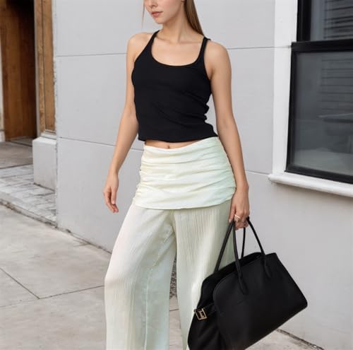 OCUH Bloomers Harem Pants Boho Sheer Lace Hem Balloon Pants Ruffle Pantaloons Bubble Puffy Cropped Flared Slips Trousers3