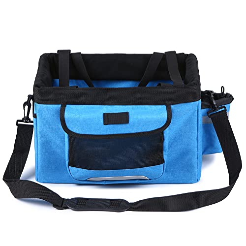 Taruor Foldable Bicycle Front Basket Removable Bike Pet Basket Pet Dog Cat Carrier Camping Tote Bag - Image 7