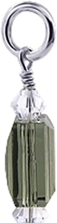 Gem Avenue 925 Sterling Silver Pendant with Multi Square Austrian Crystal Light Black