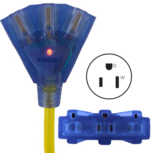 Conntek 25-Foot 30-Amp 125-Volt 3-Prong Fan-Style Generator Extension Power Cord, L5-30P to Three 5-15R, with Power Indicator Light by Conntek - Image 3