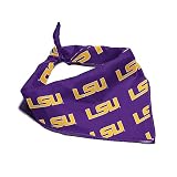 LSU Tigers Officially Licensed Bandana for Dogs and Cats | Fits Pets Great Gift Idea | Easy-to-Tie (Small, 13")