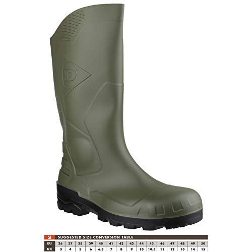 DUNLOP Devon Sicherheits-Gummistiefel, Unisex, Grün/Schwarz