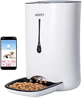 WOPET Automatic Cat Feeder with Camera,7L App Control Smart Feeder Cat Dog Food Dispenser,6-Meal Auto Pet Feeder with Timer Programmable,HD Camera for Voice and Video Recording