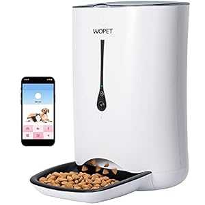 WOPET SmartFeederAutomatic Pet Dog and Cat Feeder6 Meal Auto Pet Feeder with Timer ProgrammableHD Camera for Voice and Video RecordingWi Fi Enabled App for iPhone and Android