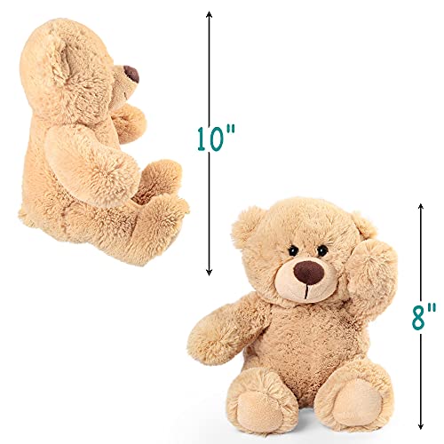 Benben Teddy Bear Stuffed Animals, 10 Inch Small Teddy Bear Bulk, 2 Pack Baby Bear Plush Toy For Baby Shower Decoration, Gift For Boys Girls, Girlfriend, Birthday #TOP1