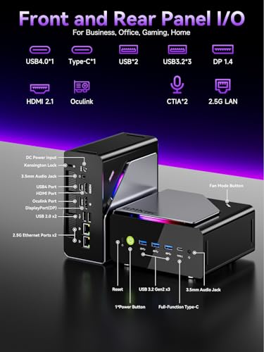 Image of GMKtec K15 AI Mini PC Oculink Intel Ultra 5 125U Processor 32GB DDR5 512GB SSD, Desktop Computer AI Boost, 3X M.2 2280 Storage Expansion, Dual NIC 2.5GbE, HDMI 2.1, USB4