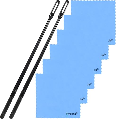 Flute Cleaning Kit, Including 2 Flute Cleaning Rod & 6 Flute Cleaning Cloth, Flute Cleaning Care Set Specially Designed for Deep Cleaning of Stains on Flute