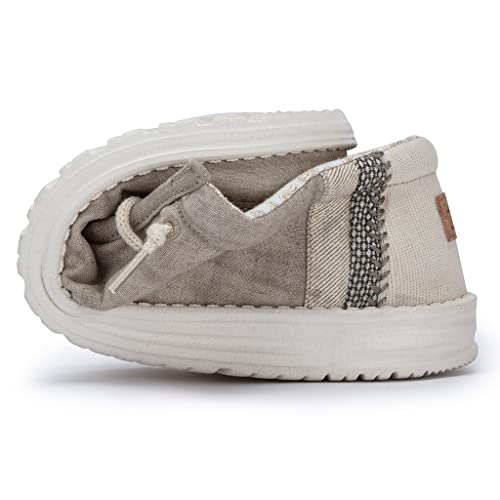 HEYDUDE Men's Wally Linen Natural Khaki Size 11 | Men’s Shoes | Men's Lace Up Loafers | Comfortable & Light-Weight by HEYDUDE - Used condition - Image 4