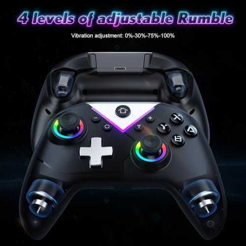 Dinosoo Nintendo Switch 2/1 1000mAh Rechargeable RGB Wireless Controller (2-Pack) - image 2
