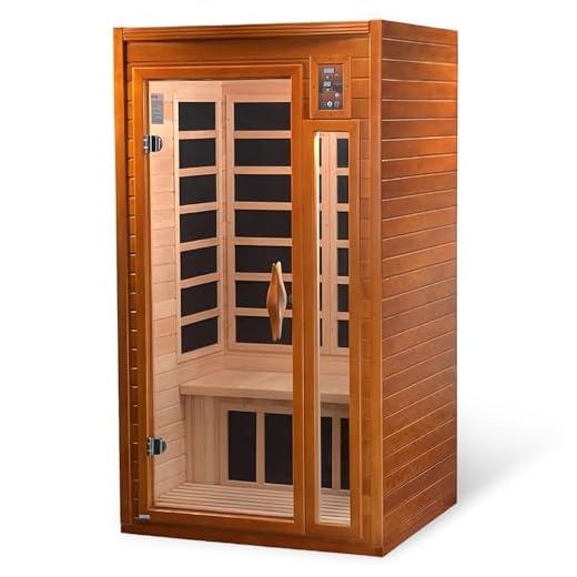 Dynamic Barcelona 1 to 2 Person Hemlock Wood Low EMF FAR Infrared Sauna For Home with LED Control Panel and Tempered Glass Door - Curbside Delivery