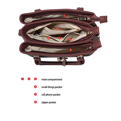 Kkxiu Triple Compartment Purses And Handbags For Women Top Handle Satchel Shoulder Ladies Bags With Tassel (D-Coffee) #TOP6