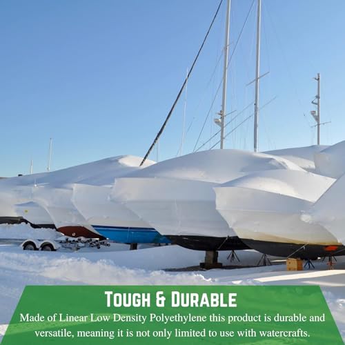 Farm Plastic Supply - White Plastic Sheeting - 7 mil - Thick Plastic Sheeting, Heavy Duty Polyethylene Film, Drop Cloth Vapor Barrier Covering for Crawl Space, White Boat Wrap (14\' x 10\') - Thumbnail 4