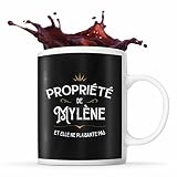 Planetee Tasse Prénom Propriété de Mylène | Mug Prénom pour femme...
