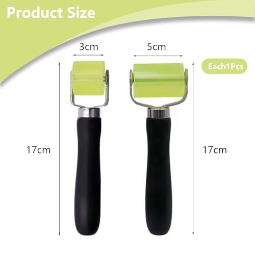 2 x Andrückroller Andrückwalze, Andruckrolle Werkzeug, Andrückwalze Handdruck Roller, Gummi Andrückwalze, Silikon Roller für Kantenumleimer, Anpressrolle für Kantenumleimer(Groß + Klein)